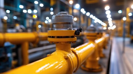 Yellow industrial pipes and equipment