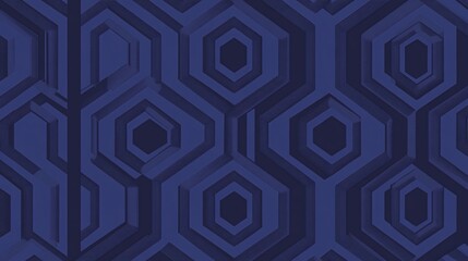 Abstract Blue Hexagon Pattern Background with Layered Geometric Design