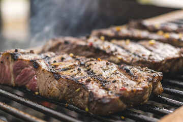 a close up of perfectly grilled nyama choma