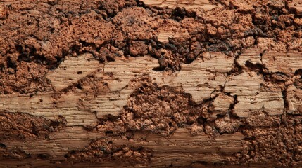 Close-up of Bark Texture Brown and Tan