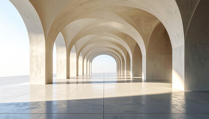Obraz premium Future Gallery: Grand Hall of Arched Perspectives