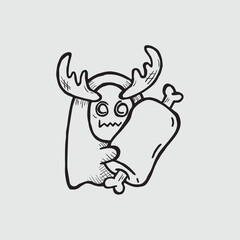 Food-loving monster design, cartoon illustration