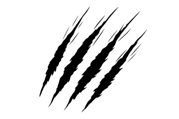 Animal Claw Scratches Vector Illustration, Realistic Wild Cat, Tiger, Lion, Bear Scratch Marks, Aggressive Animal Attack, Transparent Background, Sharp Claw Rips, Wild Beast Damage, Editable Design