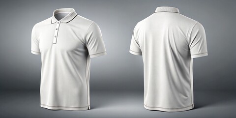 White Polo Shirt Front and Back Mockup for Apparel Design