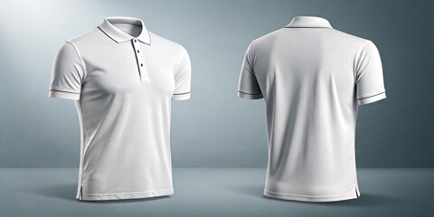 White Polo Shirt Front and Back Mockup for Apparel Design