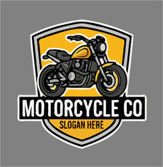 Obraz premium bold retro-style motorcycle logos, each in a badge design, perfect for biker brands or garages. 