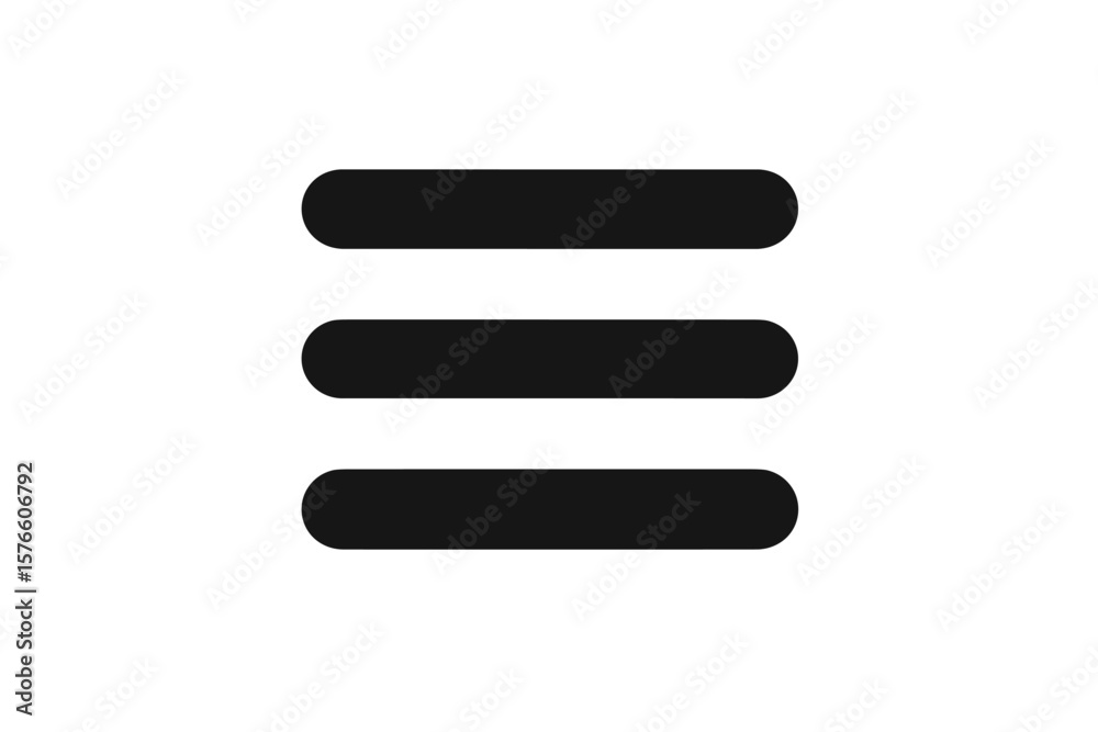Aufkleber minimalist hamburger menu icon. three horizontal lines. navigation button symbol for mobile app or w