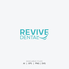 Revive Dental Logo, Professional Dental Practice Icon, Bright Smile Dentistry Logo