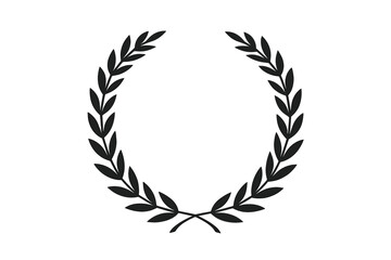 Laurel Wreath Vector Frame for Award, Certificate, Trophy, Achievement, Victory, Honor, Success, Classic Symbol, Elegant Black Silhouette, Isolated Transparent Background