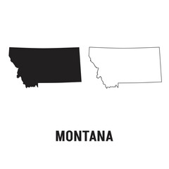 Montana state map SVG featuring a black fill and transparent background. Scalable MT vector outline for diverse creative and professional projects.