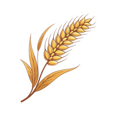 Golden Wheat Stalk: This image captures the essence of the harvest season with a vibrant illustration of a single, ripe wheat stalk, representing growth and agricultural abundance.