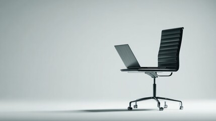 Modern office chair with laptop