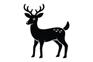 winter deer vector icon