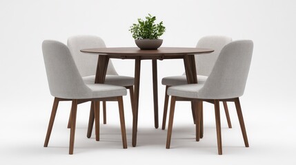 Modern dining set against white background