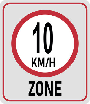 10 km h speed limit zone. Vector illustration