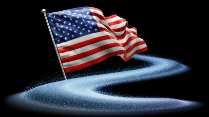 Obraz premium American flag in space background