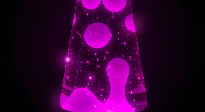 A close-up of a glowing purple lava lamp creates a retro, vibrant aesthetic. - Powered by Adobe