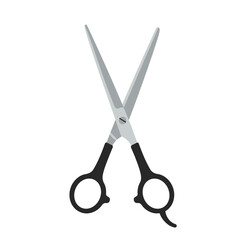 Scissors with black handles in a minimalist flat design  