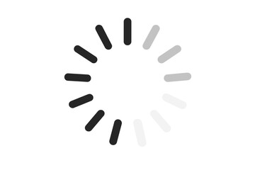 Loading icon vector. Simple circle loader for website and application. UI UX element. Wait symbol. Download progress bar. Buffer animation sign. Preloader spinner graphic.
