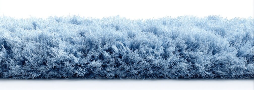 Soft, plush, light-blue rug texture detail; dense, fluffy fibers