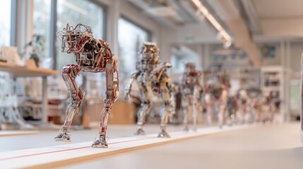 Robotic figures on a display