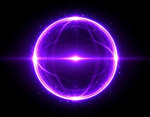 Obraz premium Purple glowing sphere on black