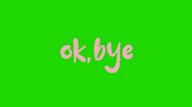 good bye animation on green screen