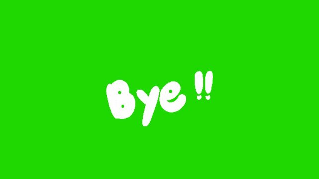 good bye animation on green screen