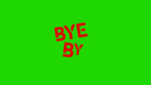 good bye animation on green screen