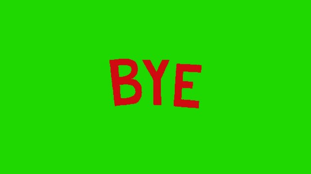 good bye animation on green screen