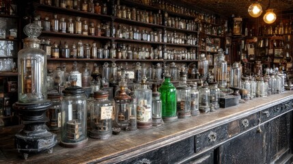 Antique apothecary shop interior