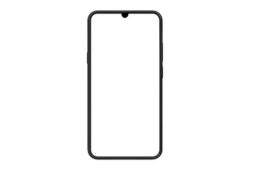 Modern Smartphone with Blank Transparent Screen, Realistic Mobile Phone Mockup, Isolated Vector Template, Minimalist Black Frame, Editable Device Display, Transparent Background Illustration