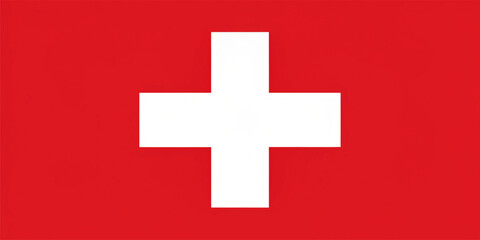 Obraz premium Switzerland national flag, official colors, flat vector illustration, EPS10 