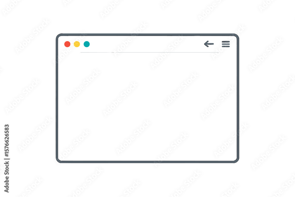 Poster simple flat design browser window mockup. blank internet page template for web design or ui presenta