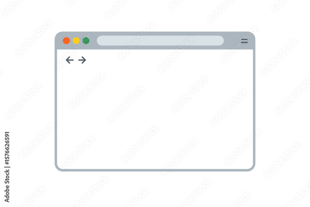 Poster flat design internet browser window template. simple web screen mockup for website interface. vector