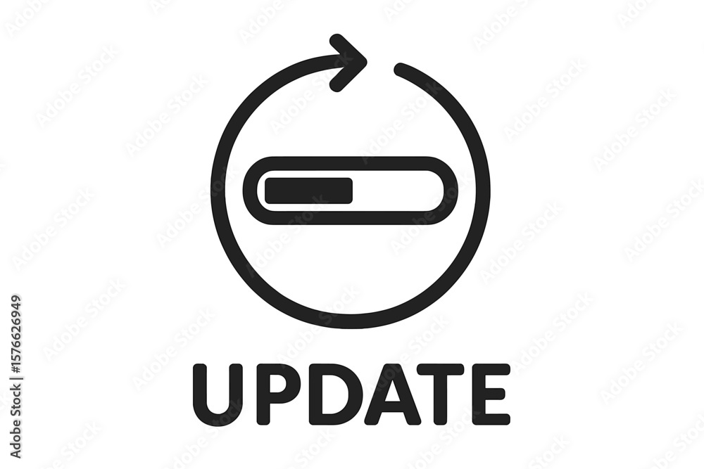Poster update system icon, loading process bar concept. software upgrade, installation, or download progres
