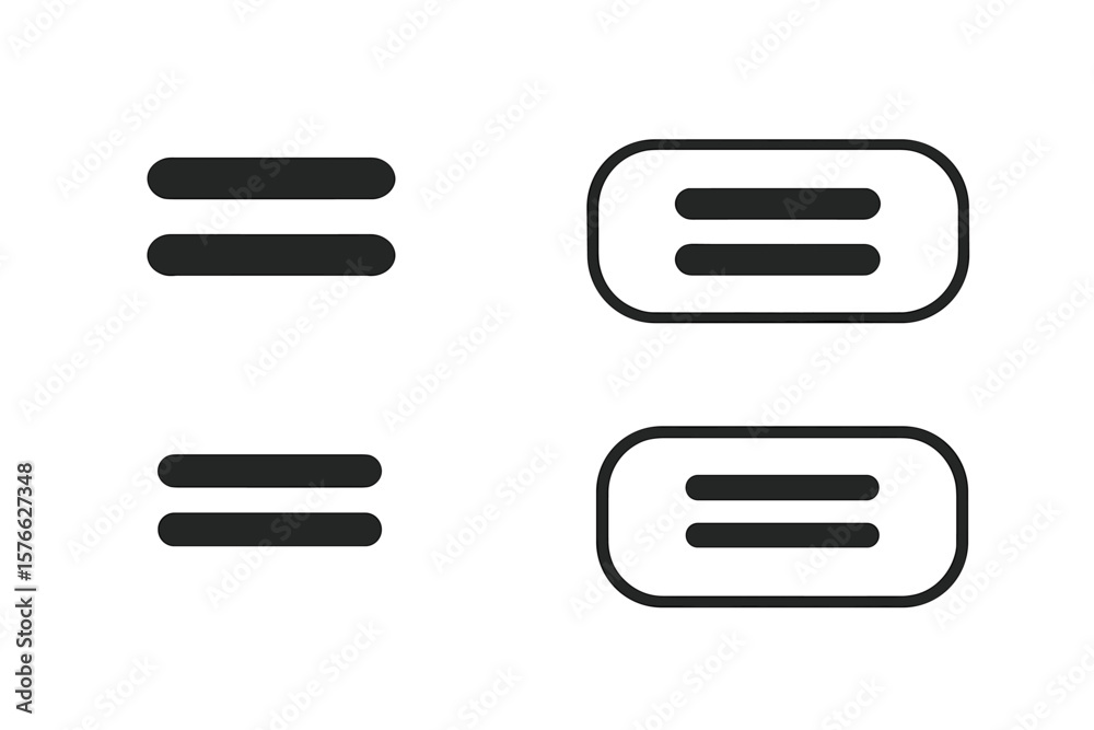 Poster modern black hamburger menu button icons set for website and mobile app ui navigation. flat burger m