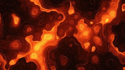and keywords based on the image, following your instructions

 Fiery Abstract Topographic Map Molten Lava-like Pattern with Burning Brightness & Dark Depths