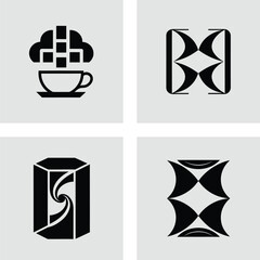 Abstract Geometric Logo Designs Coffee, Cloud, and Intricate Patterns