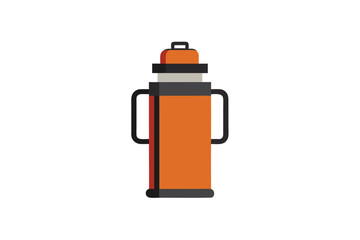 Thermos Flask Icon Vector Camping Style On White