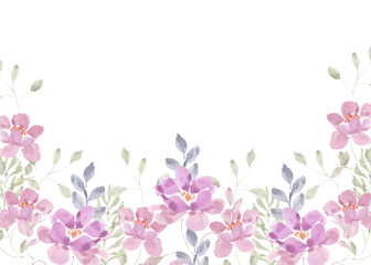Hand Painted Purple Peony Watercolor Flower Background