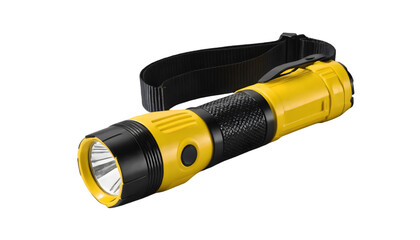 Heavy-duty yellow and black LED flashlight with adjustable beam and durable waterproof casing for outdoor use