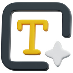 3D Add Text Icon