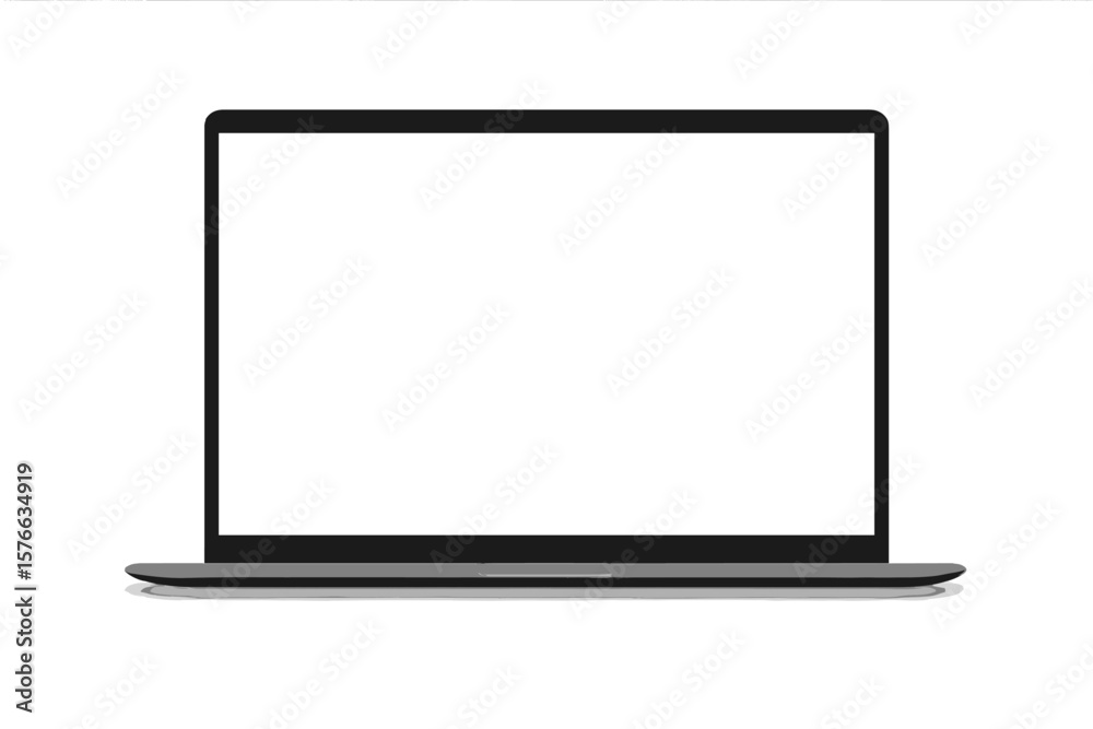 Poster laptop mockup front view. realistic notebook with blank white screen for presentation. computer vect