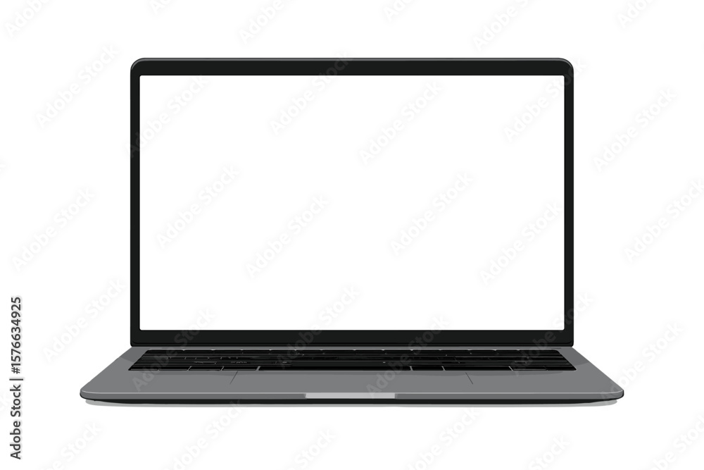 Poster modern laptop mockup front view. computer screen. realistic notebook with blank white display for pr