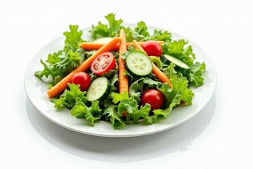 vegetable salad on white background