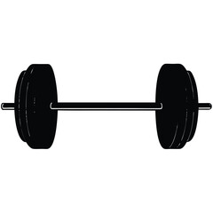 Gym Instructor element isolated barbell on white background