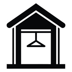 Gym Instructor element isolated changing room icon on white background