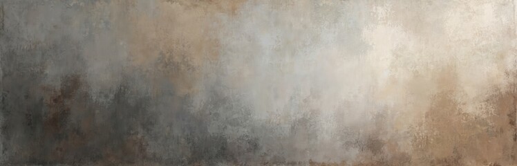 Abstract illustration features textured background with blended brush strokes in earthy tones of grey, brown, beige. Faux finish painting provides soft gradient effect, suitable for food photography