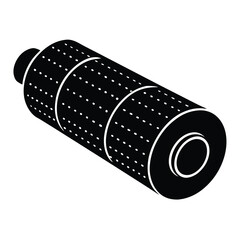 Gym Instructor element isolated foam roller on white background